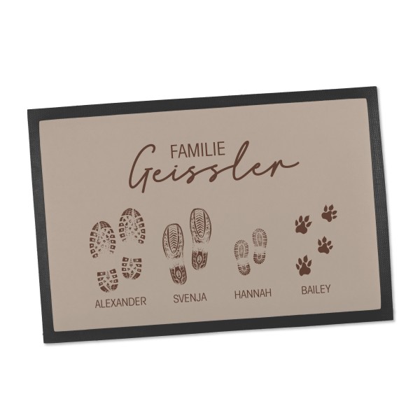 Fußmatte mit Fußabdrücke personalisiert