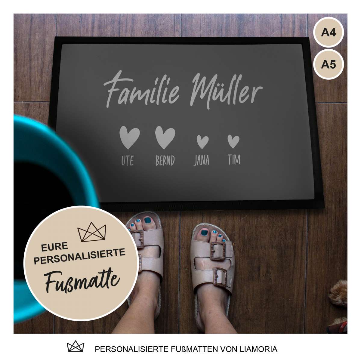 Fußmatte personalisiert Familie von Liamoria