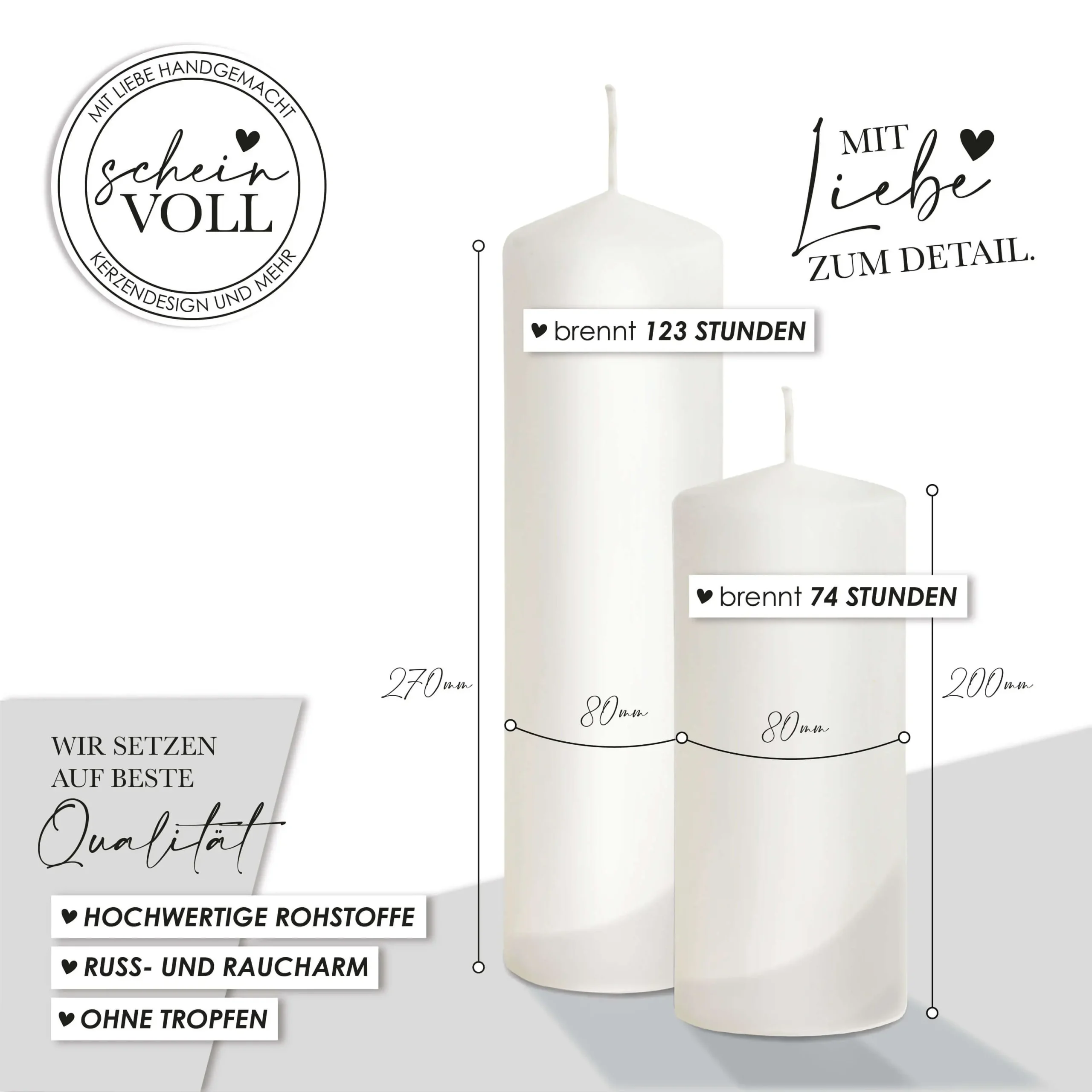 Hochzeitskerze Fingerprint 25cm – Bild 3