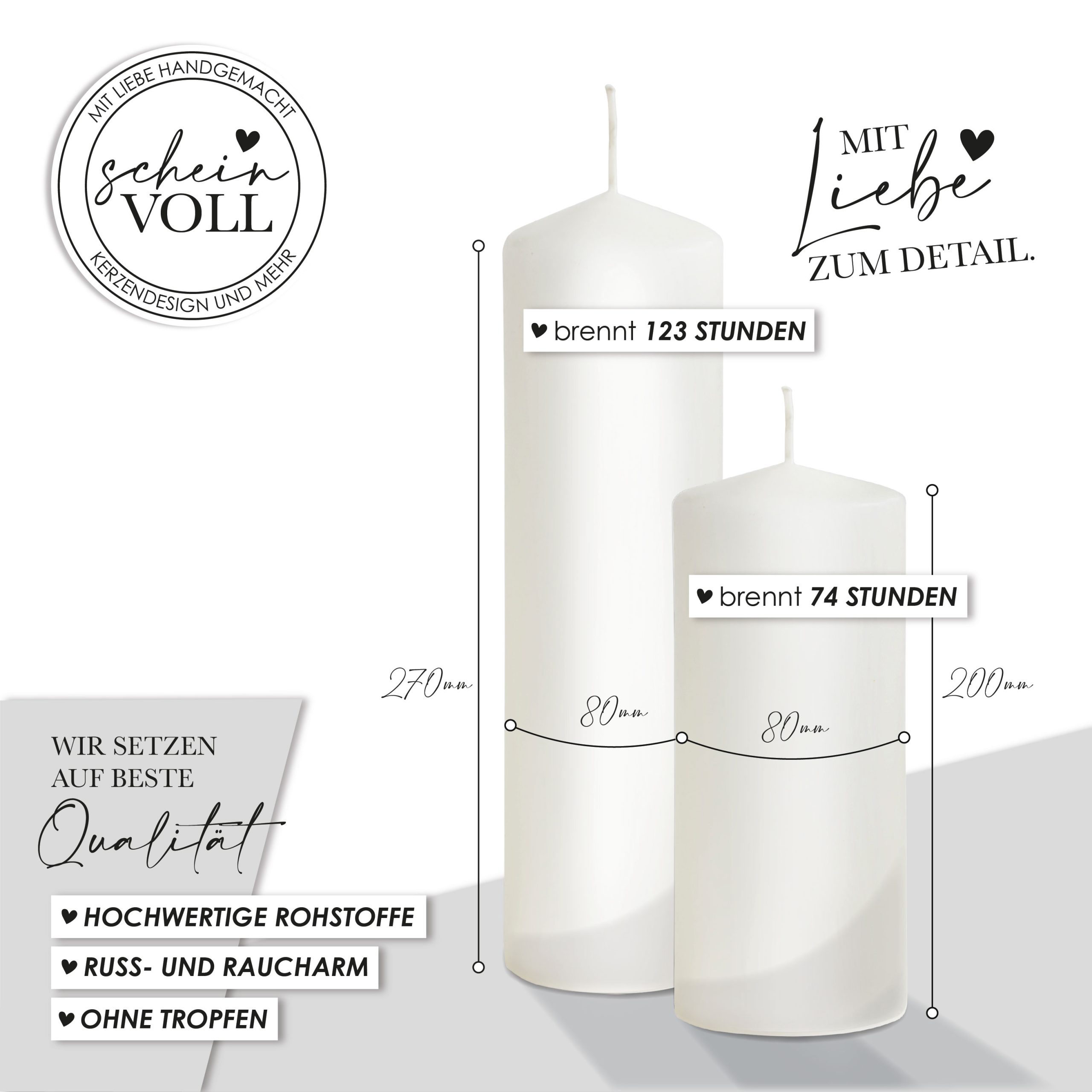 Hochzeitskerze Luftballon "Modell Hortensie" 25cm – Bild 8