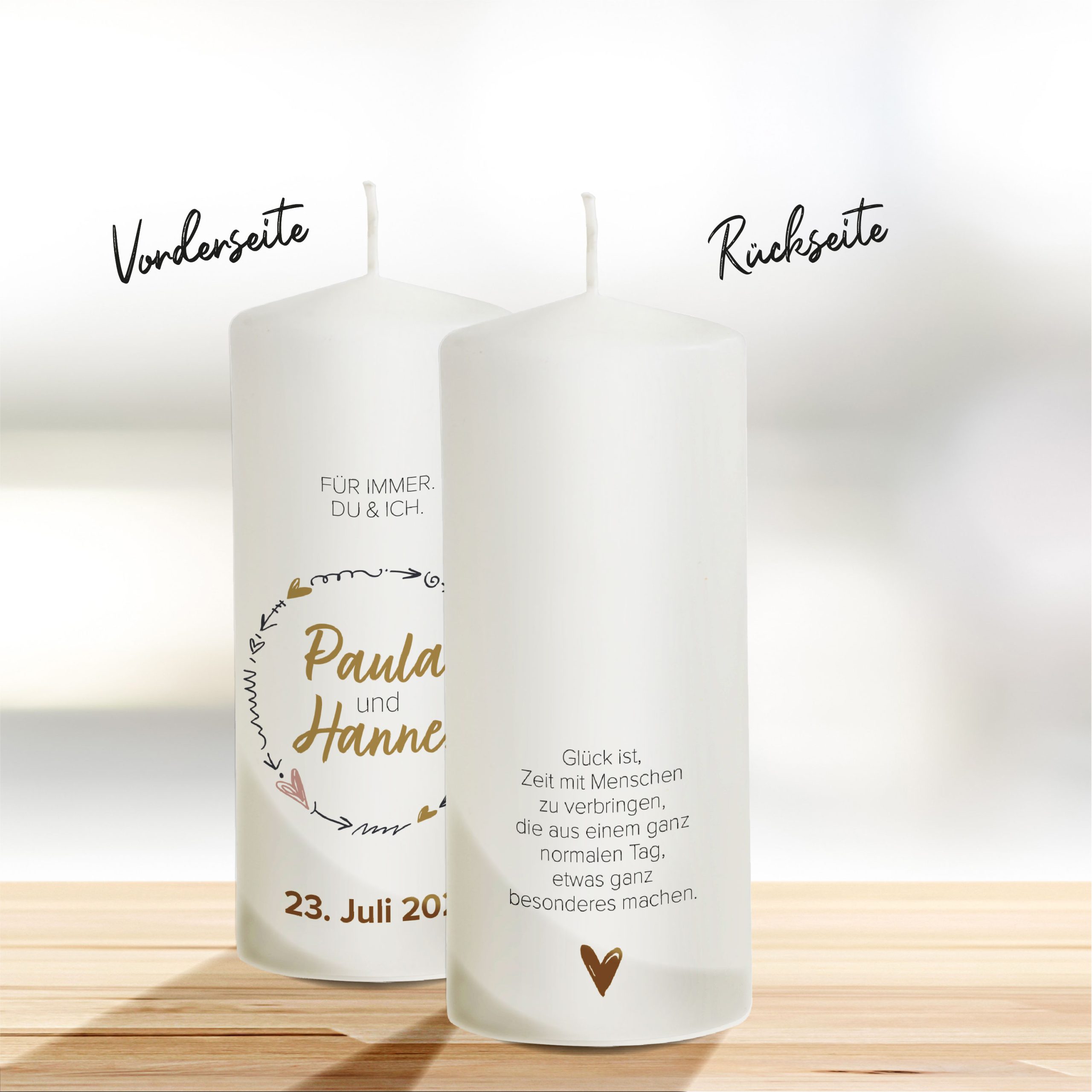 Hochzeitskerze Modern Schlicht Modell Paula 20cm – Bild 2