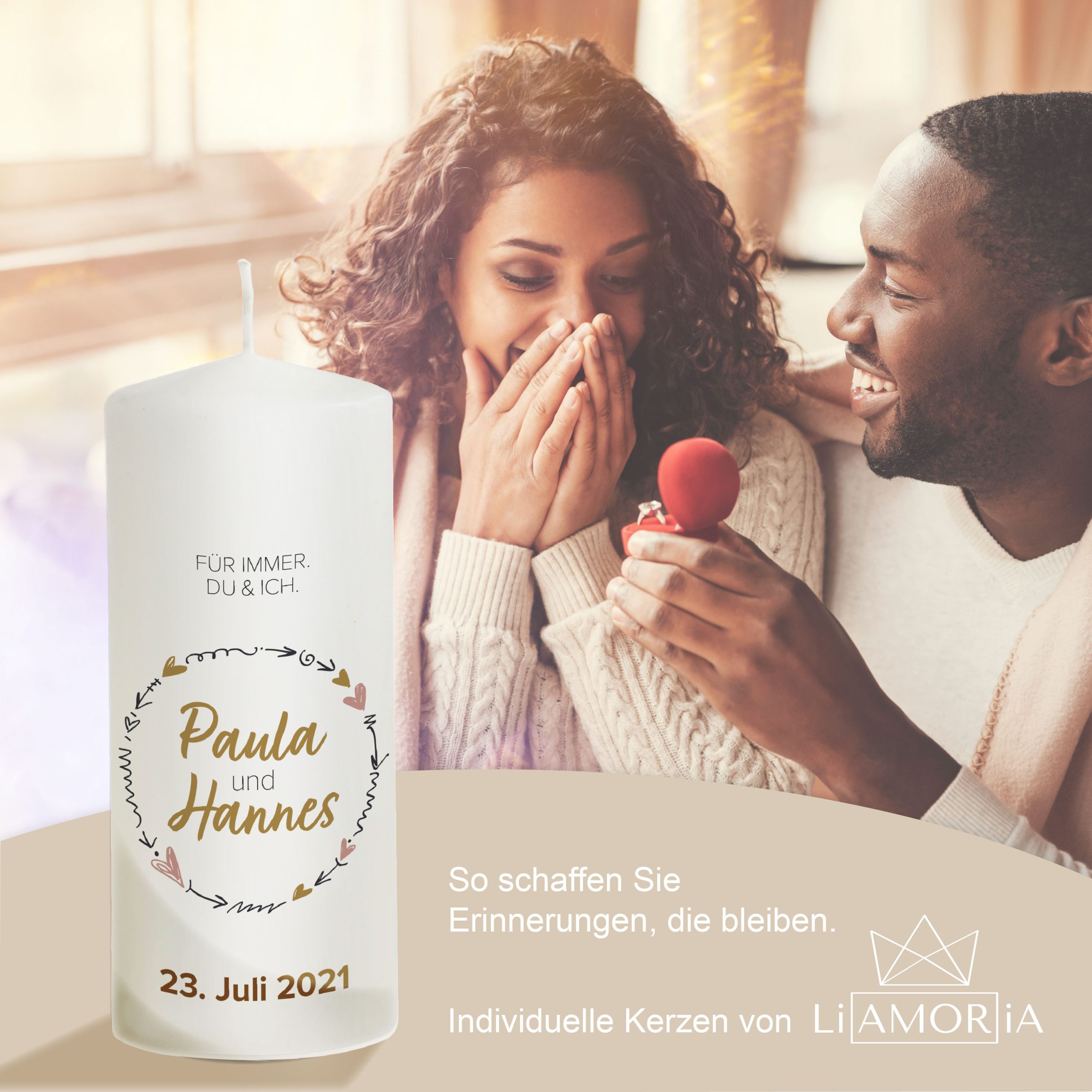 Hochzeitskerze Modern Schlicht Modell Paula 20cm – Bild 8