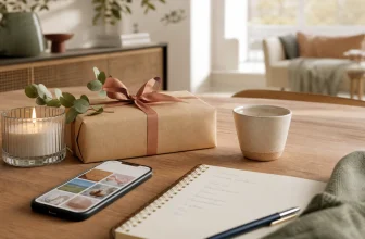 Kerze, Geschenk und Einkaufsliste für persönliche Geschenke mit kleinem Budget