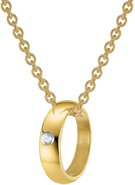 Taufring Gold 333 mit goldplattierter Kette – Taufgeschenk für Mädchen & Jungen